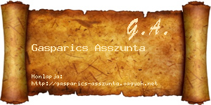 Gasparics Asszunta névjegykártya